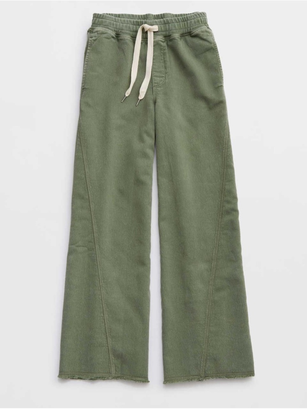 aerie Olive Green Wide-Leg soft landing trousers - Picture 6 of 11
